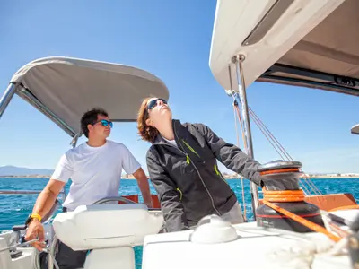 Cockpit of Zara, a Excess 12 catamaran at Zadar, Croatia