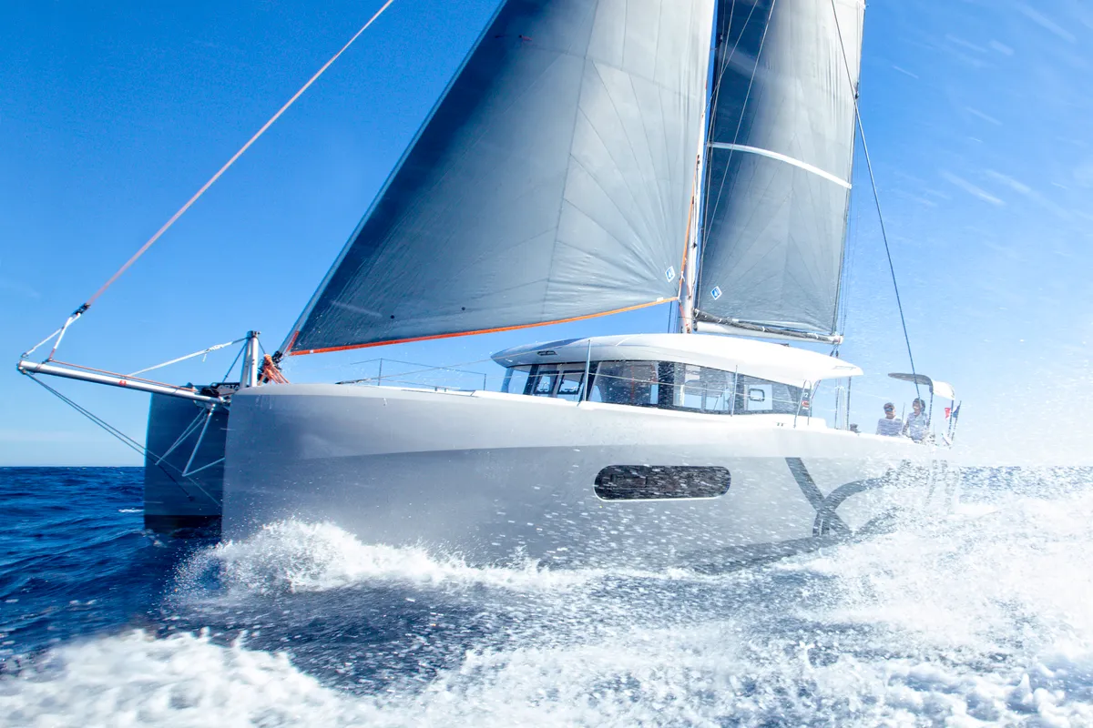 Exterior view of Zara, a Excess 12 catamaran at Zadar, Croatia