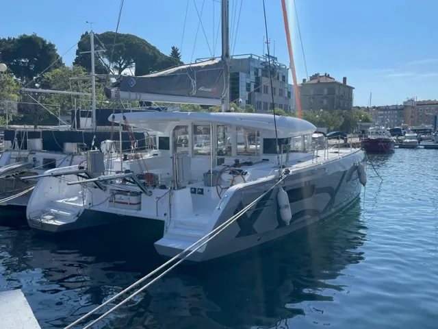 Exterior view of Zara, a Excess 12 catamaran at Zadar, Croatia