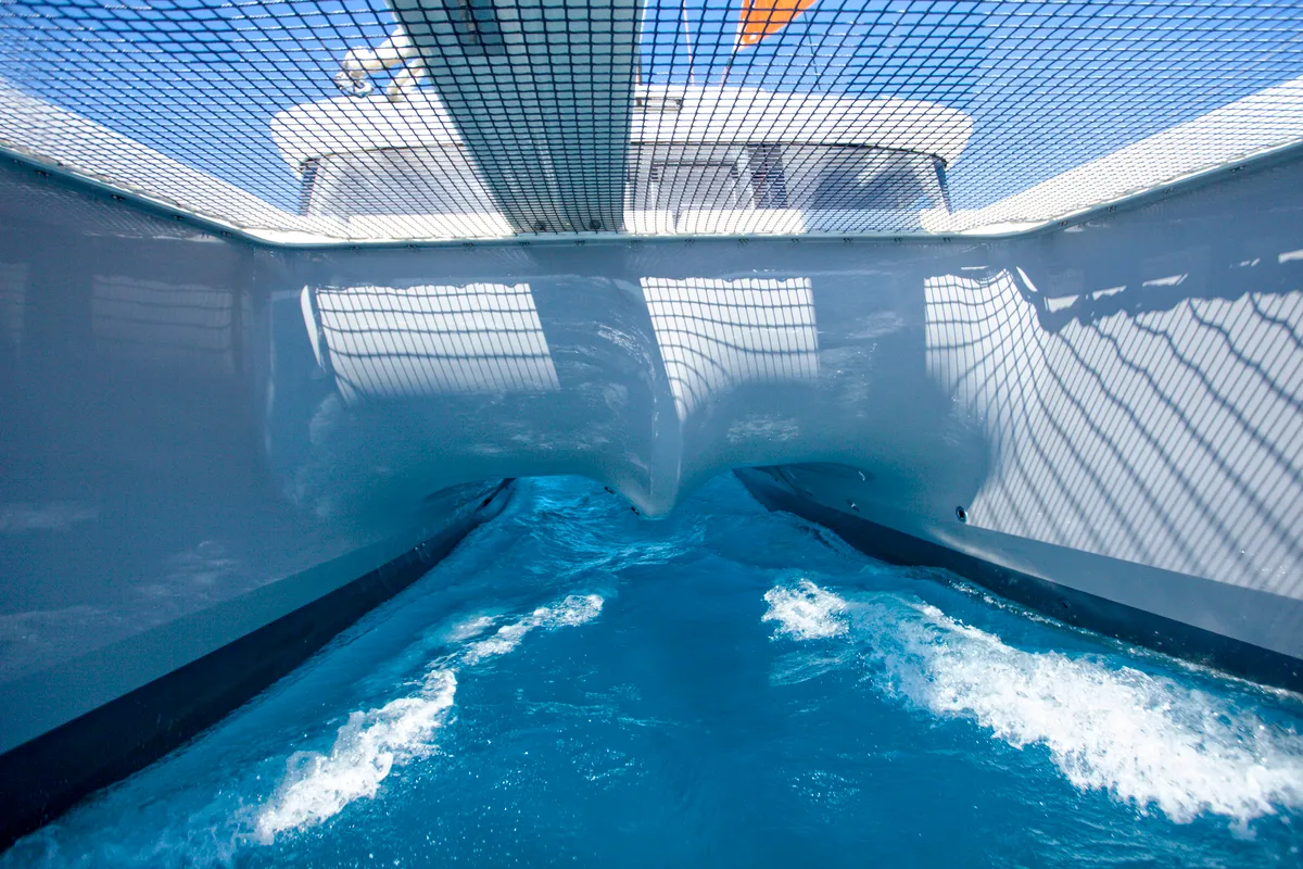 Deck of Zara, a Excess 12 catamaran at Zadar, Croatia