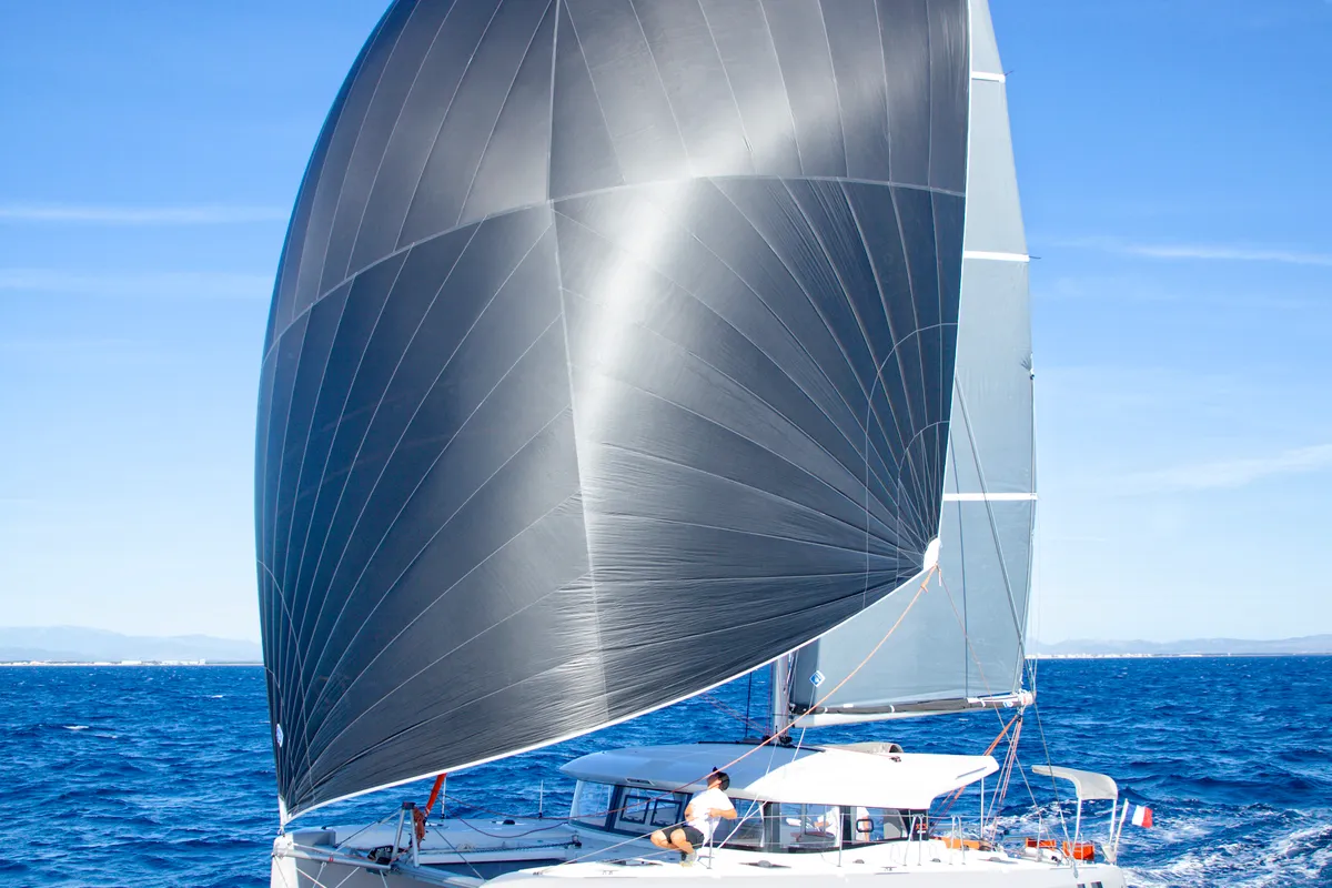 Exterior view of Zara, a Excess 12 catamaran at Zadar, Croatia