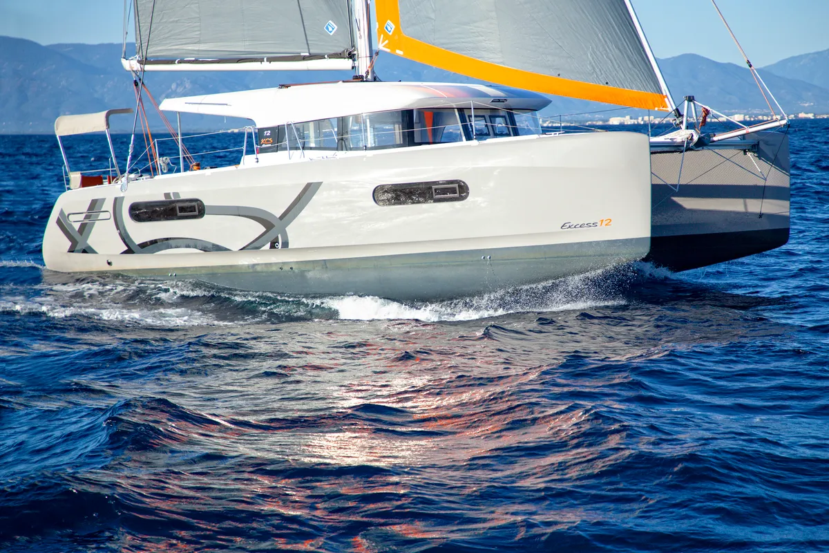 Exterior view of Zara, a Excess 12 catamaran at Zadar, Croatia