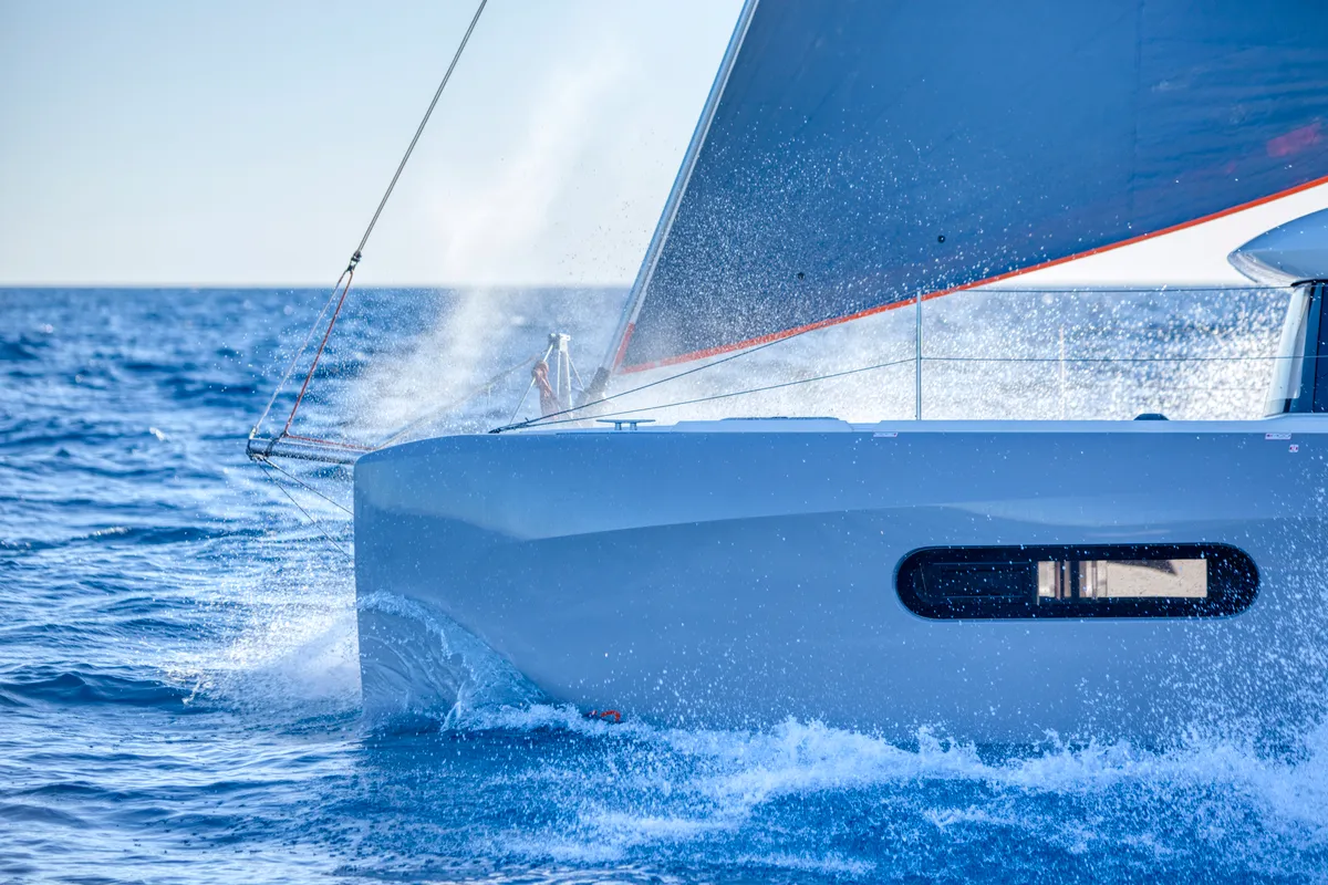 Exterior view of Zara, a Excess 12 catamaran at Zadar, Croatia
