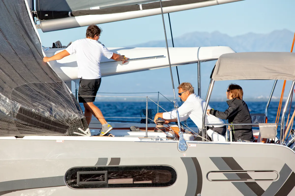Deck of Zara, a Excess 12 catamaran at Zadar, Croatia