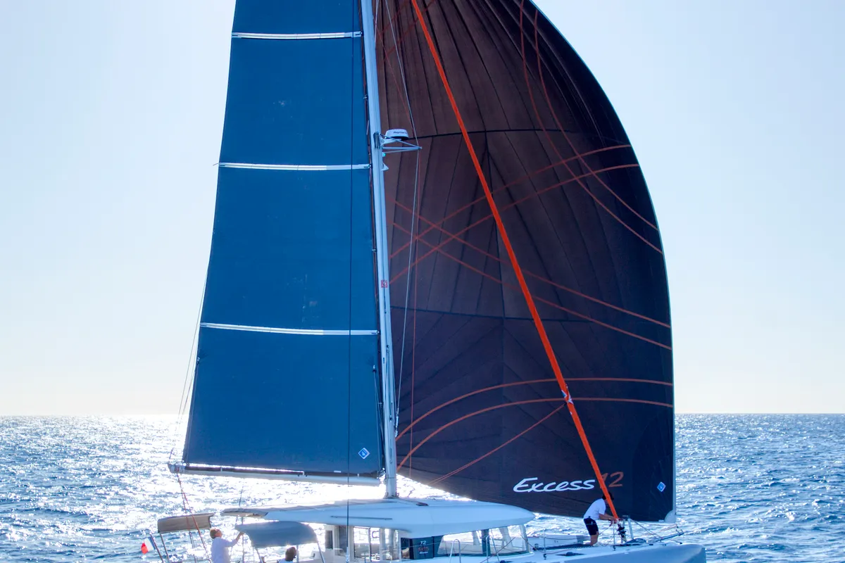 Exterior view of Zara, a Excess 12 catamaran at Zadar, Croatia