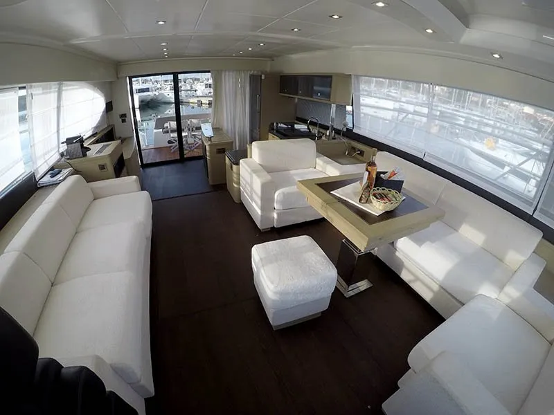 Salon of Jana, a Prestige 620 S motor yacht at Grad Šibenik, Croatia