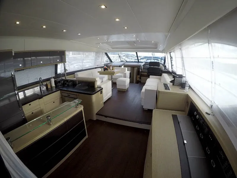 Salon of Jana, a Prestige 620 S motor yacht at Grad Šibenik, Croatia