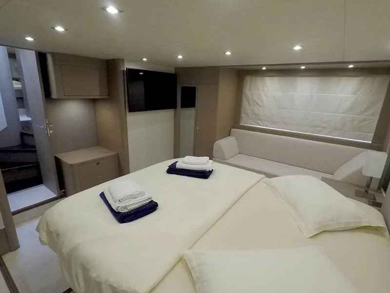 Cabin on Jana, a Prestige 620 S motor yacht at Grad Šibenik, Croatia