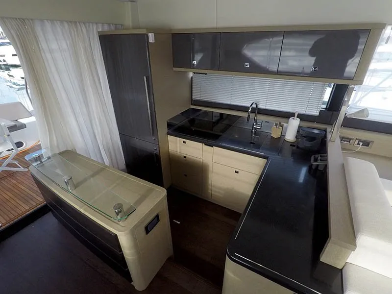 Galley of Jana, a Prestige 620 S motor yacht at Grad Šibenik, Croatia