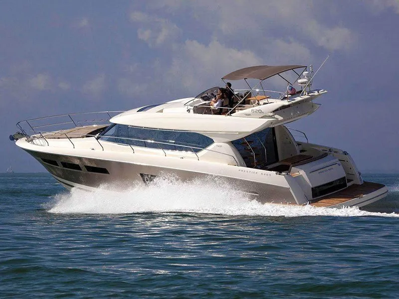 Exterior view of Jana, a Prestige 620 S motor yacht at Grad Šibenik, Croatia