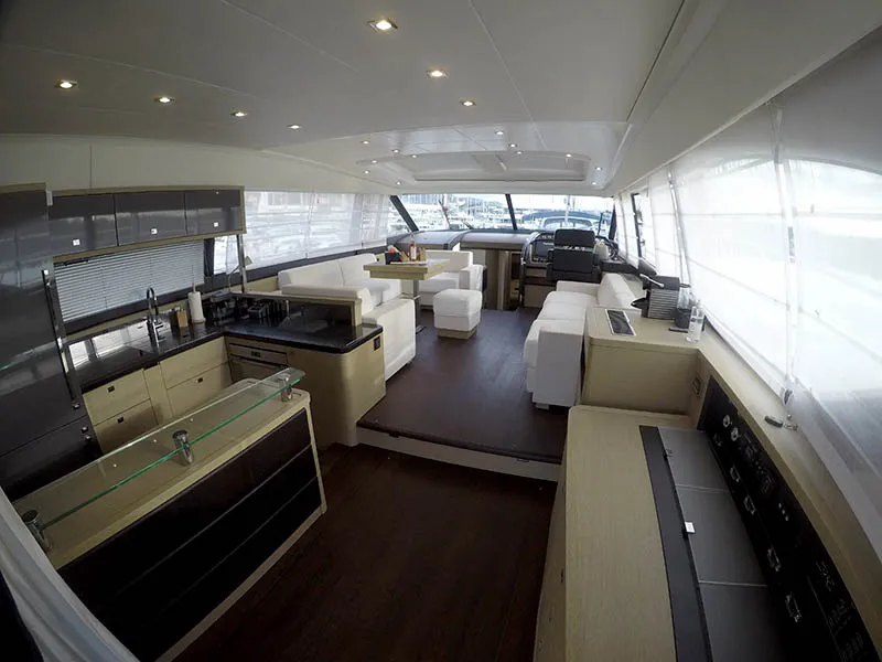 Exterior view of Jana, a Prestige 620 S motor yacht at Grad Šibenik, Croatia