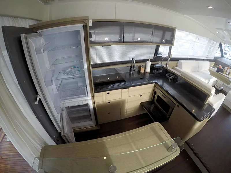 Galley of Jana, a Prestige 620 S motor yacht at Grad Šibenik, Croatia