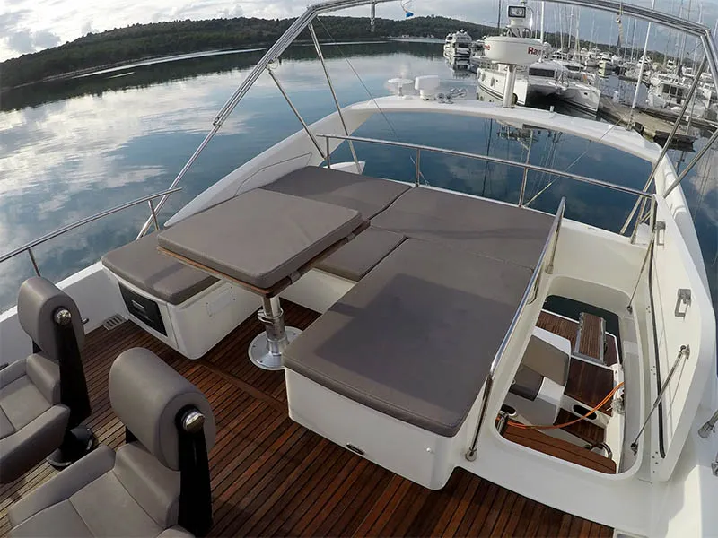 Cockpit of Jana, a Prestige 620 S motor yacht at Grad Šibenik, Croatia