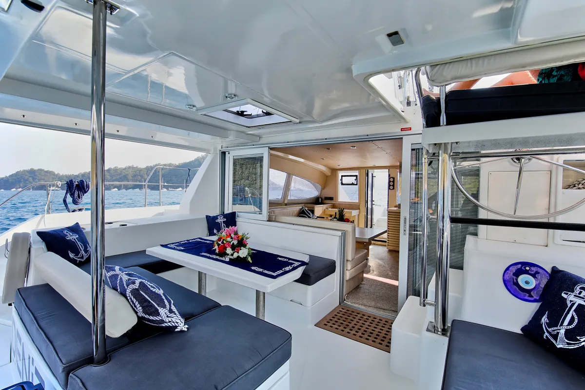 Deria, a Leopard 40 catamaran at Tivat, Montenegro