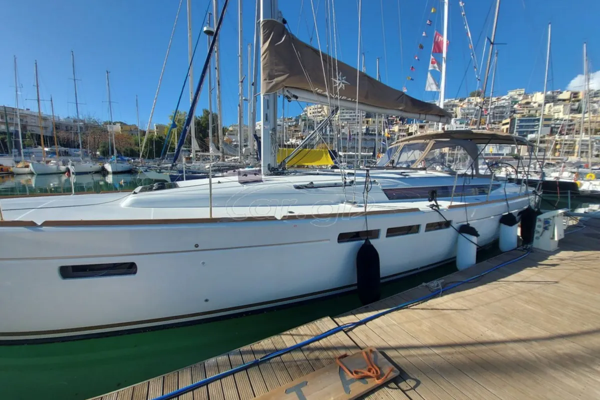Exterior view of FIESTA, a Jeanneau Sun Odyssey 519 sailboat at Municipal Unit of Lefkada, Greece