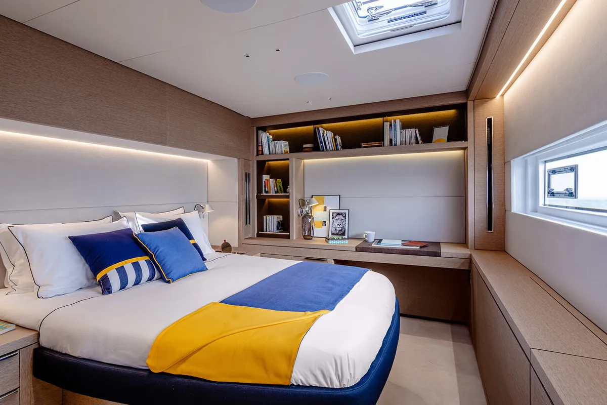 Cabin on Daiquiri, a Lagoon Sixty 5 catamaran at Athens, Greece