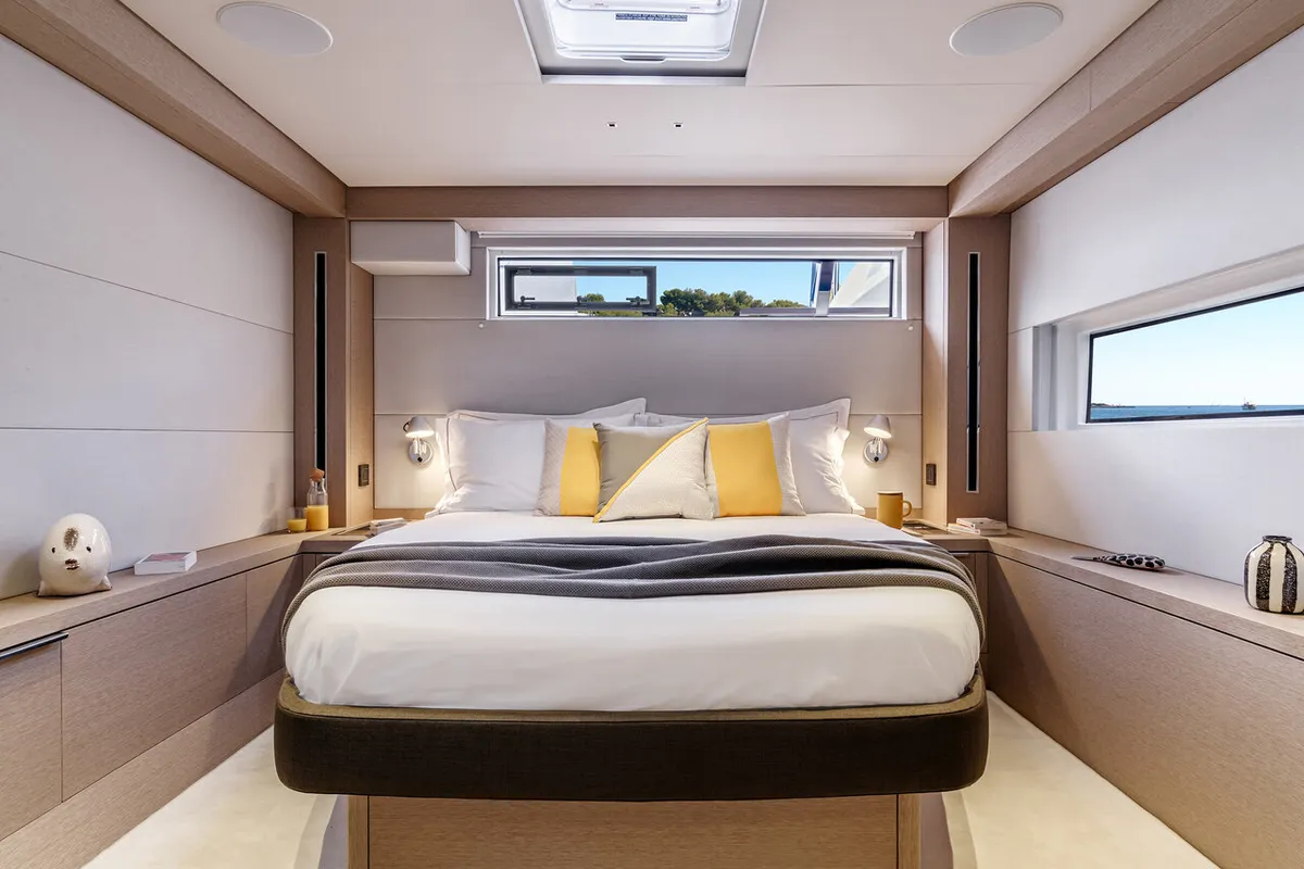 Cabin on Daiquiri, a Lagoon Sixty 5 catamaran at Athens, Greece