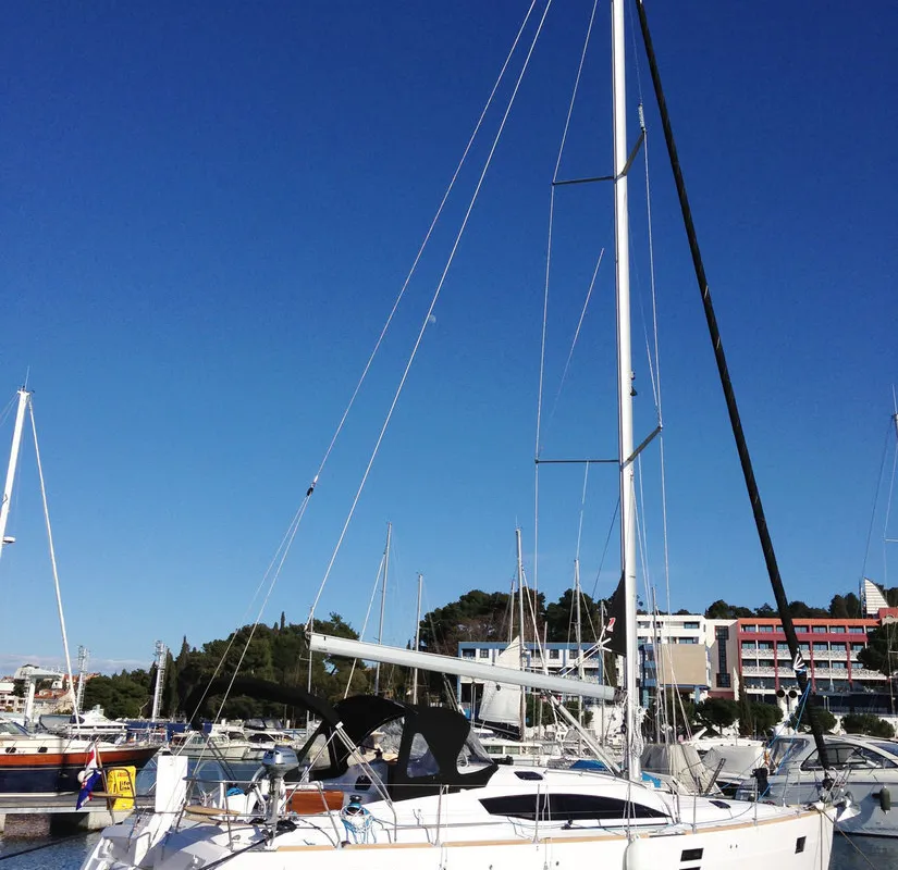 Exterior view of Živa, a Elan 444 Impression sailboat at Split, Croatia