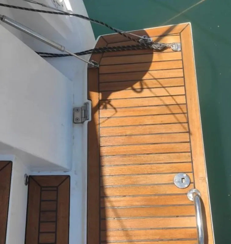 Deck of Živa, a Elan 444 Impression sailboat at Split, Croatia
