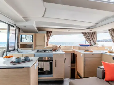 ADELA, a Fountaine Pajot FP 44 catamaran at Municipal Unit of Nea Peramos, Greece