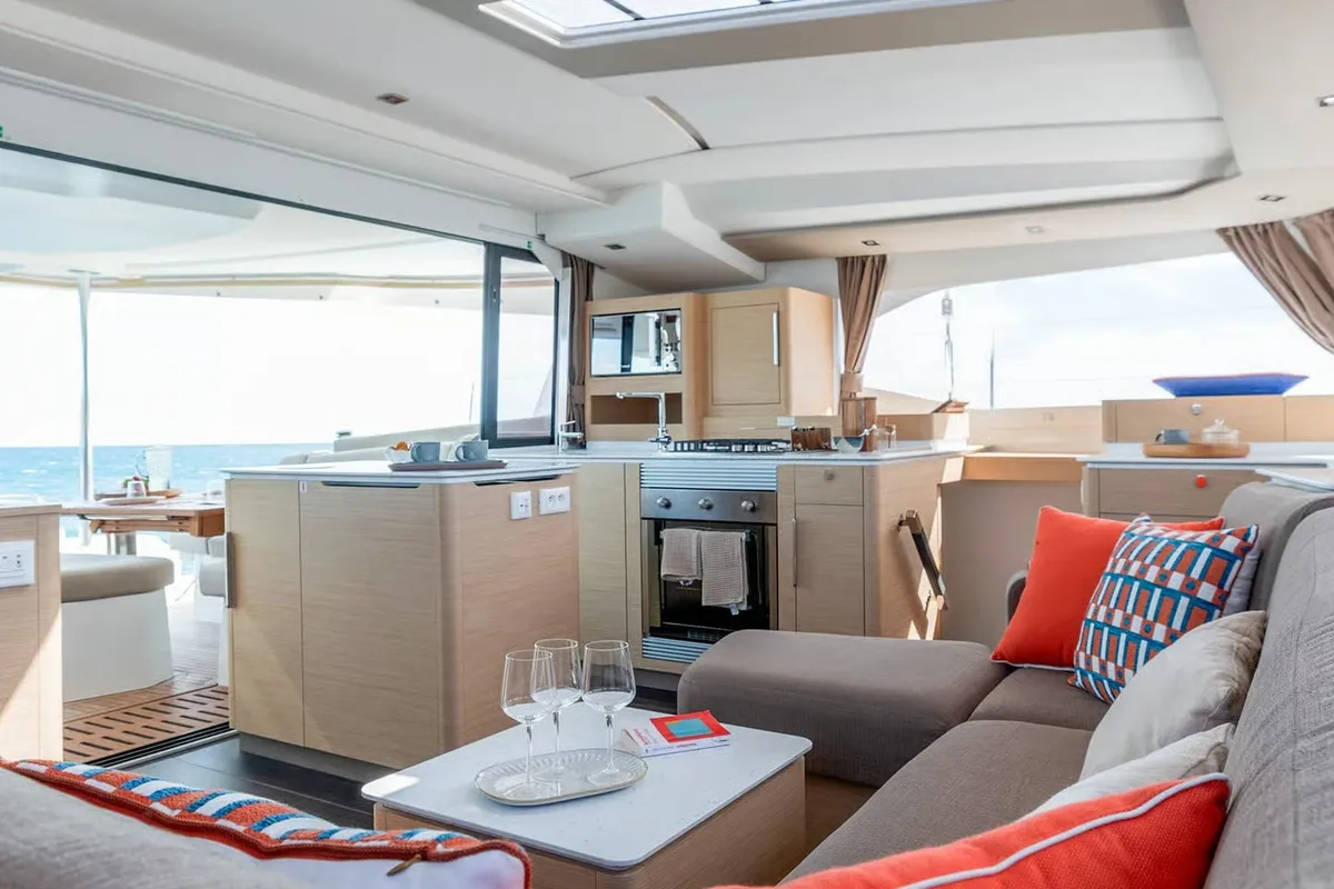 ADELA, a Fountaine Pajot FP 44 catamaran at Municipal Unit of Nea Peramos, Greece