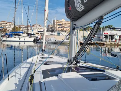Deck of Gassillage, a Dufour 41 sailboat at Vallauris, France