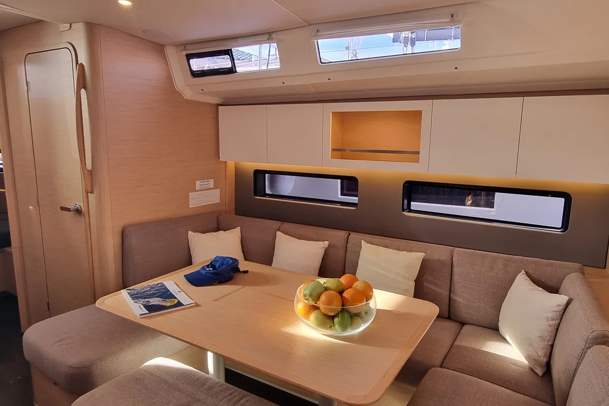 Salon of Gassillage, a Dufour 41 sailboat at Vallauris, France