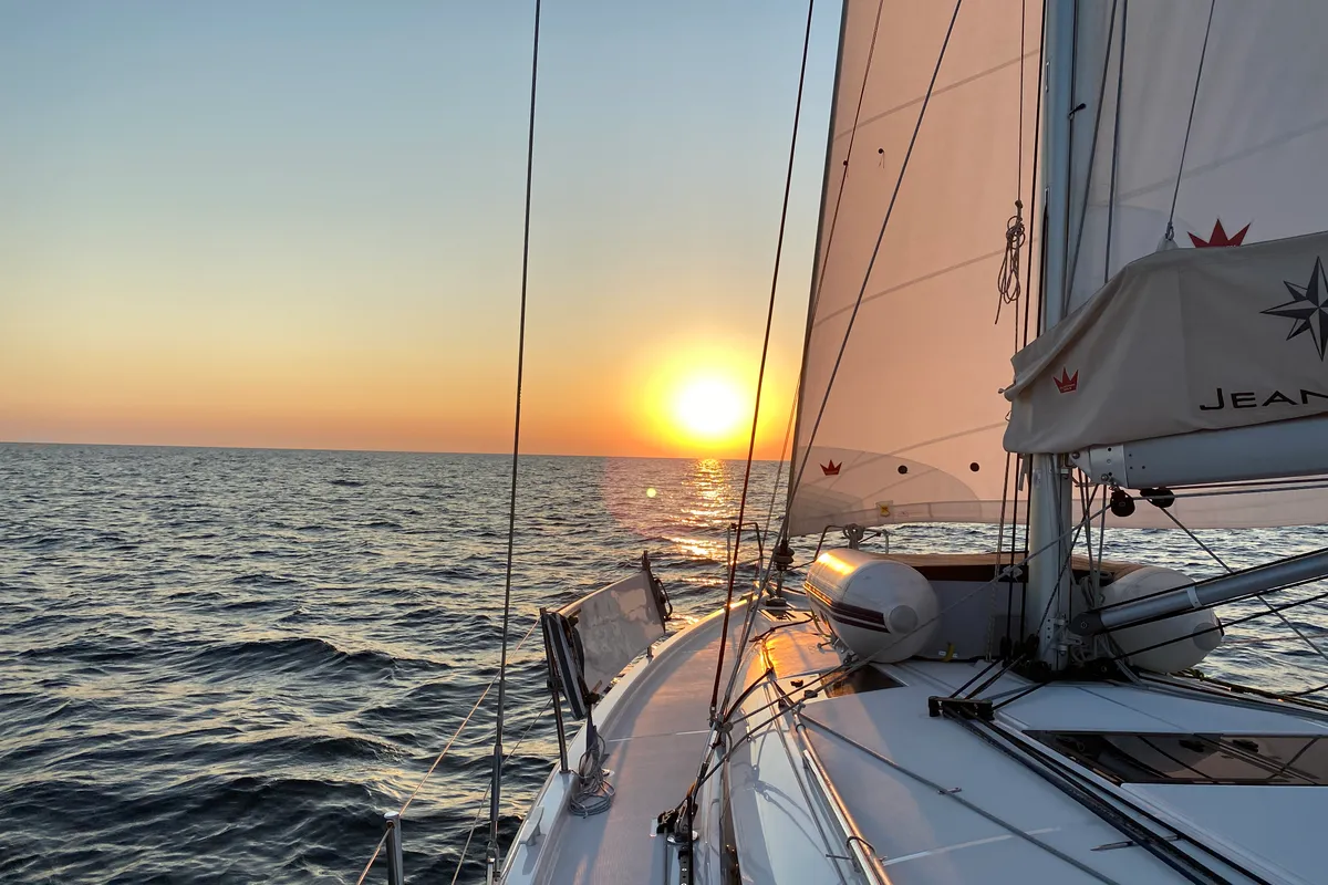Exterior view of Sunney, a Jeanneau Sun Odyssey 440 sailboat at Grad Kaštela, Croatia