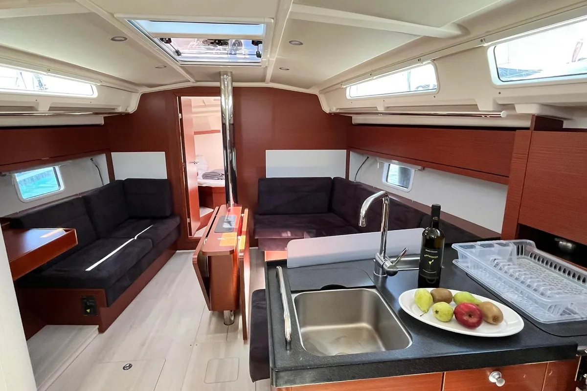 Galley of Mersina, a Hanse 418 sailboat at Municipal Unit of Lefkada, Greece