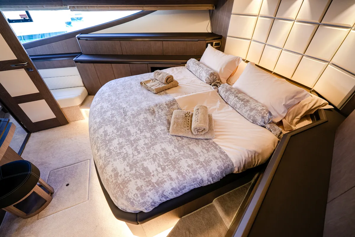 Cabin on Premium +, a Galeon 640 Fly motor yacht at Seget Donji, Croatia