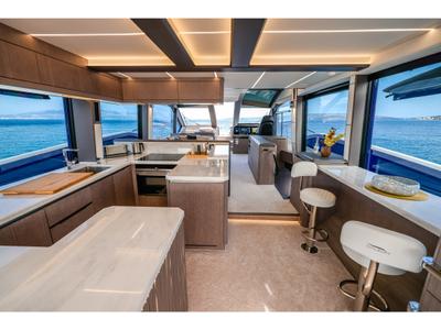 Galley of Premium +, a Galeon 640 Fly motor yacht at Seget Donji, Croatia