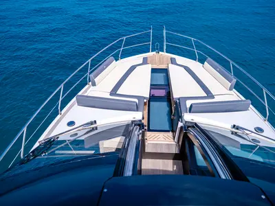Deck of Premium +, a Galeon 640 Fly motor yacht at Seget Donji, Croatia