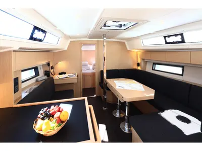 Salon of Larus One, a Bavaria C42 sailboat at Zadar, Croatia
