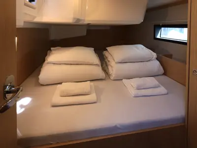 Cabin on Larus One, a Bavaria C42 sailboat at Zadar, Croatia