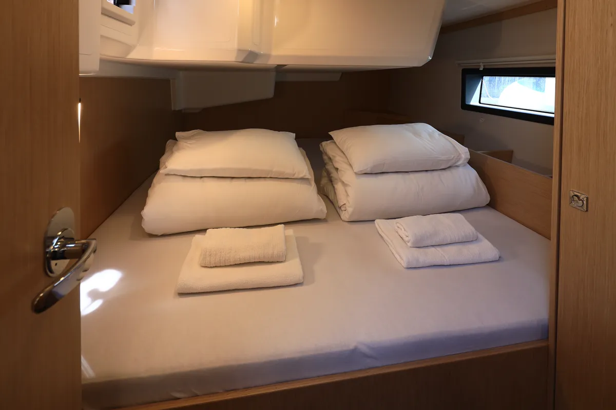 Cabin on Larus One, a Bavaria C42 sailboat at Zadar, Croatia