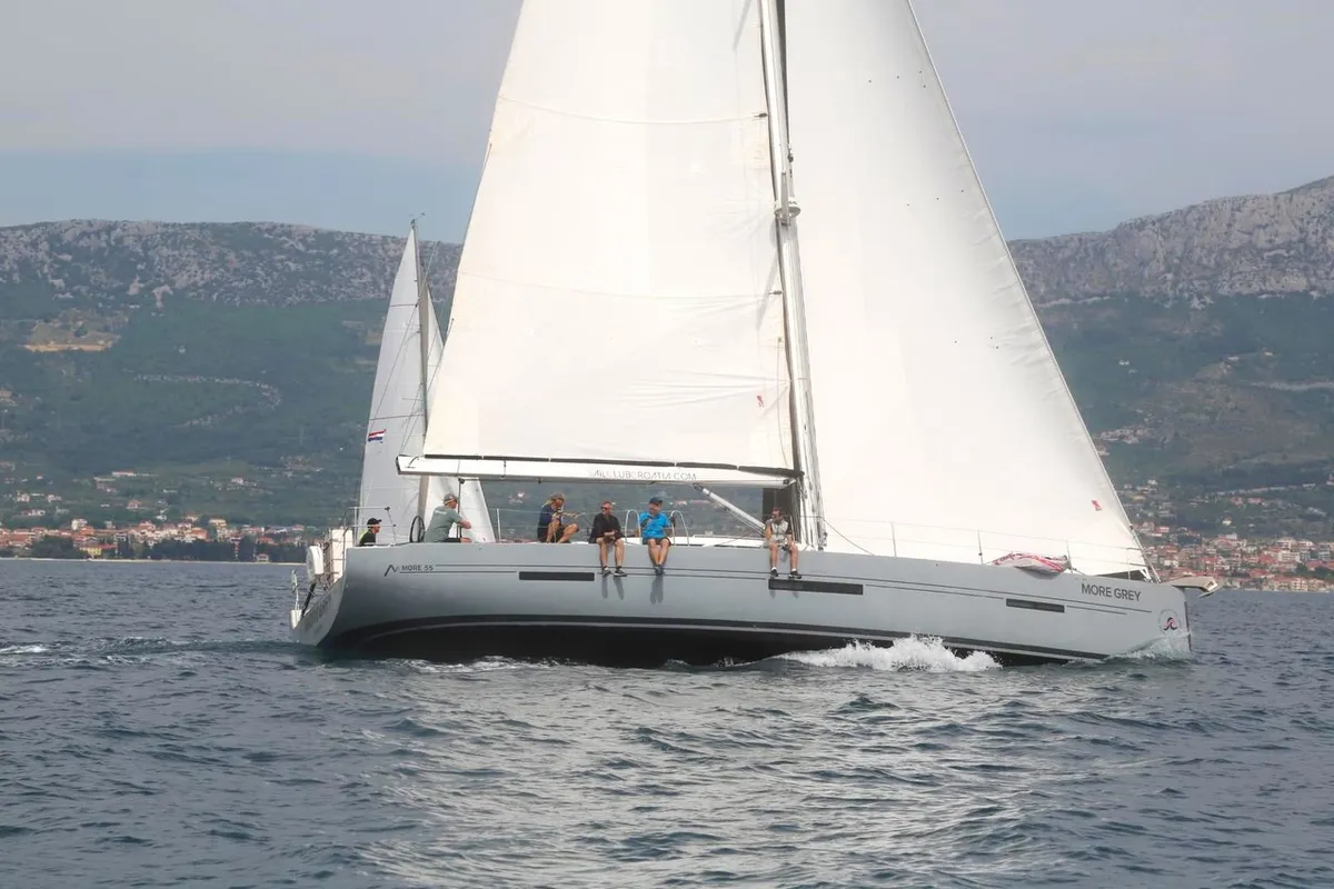 Exterior view of More Grey, a More 55 sailboat at Seget Donji, Croatia