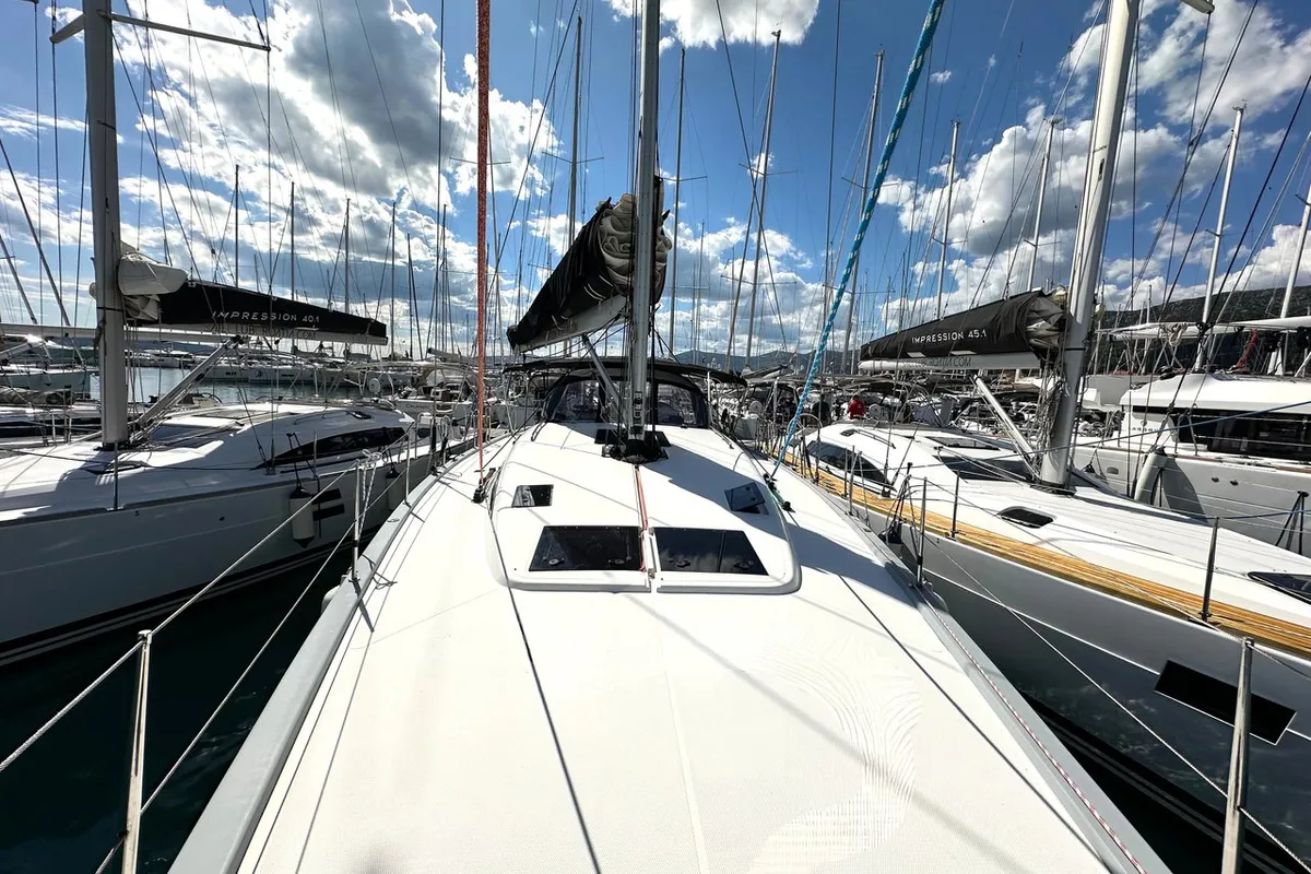 Deck of More Grey, a More 55 sailboat at Seget Donji, Croatia