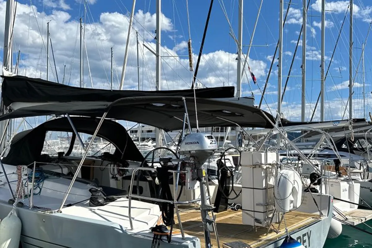 Deck of More Grey, a More 55 sailboat at Seget Donji, Croatia