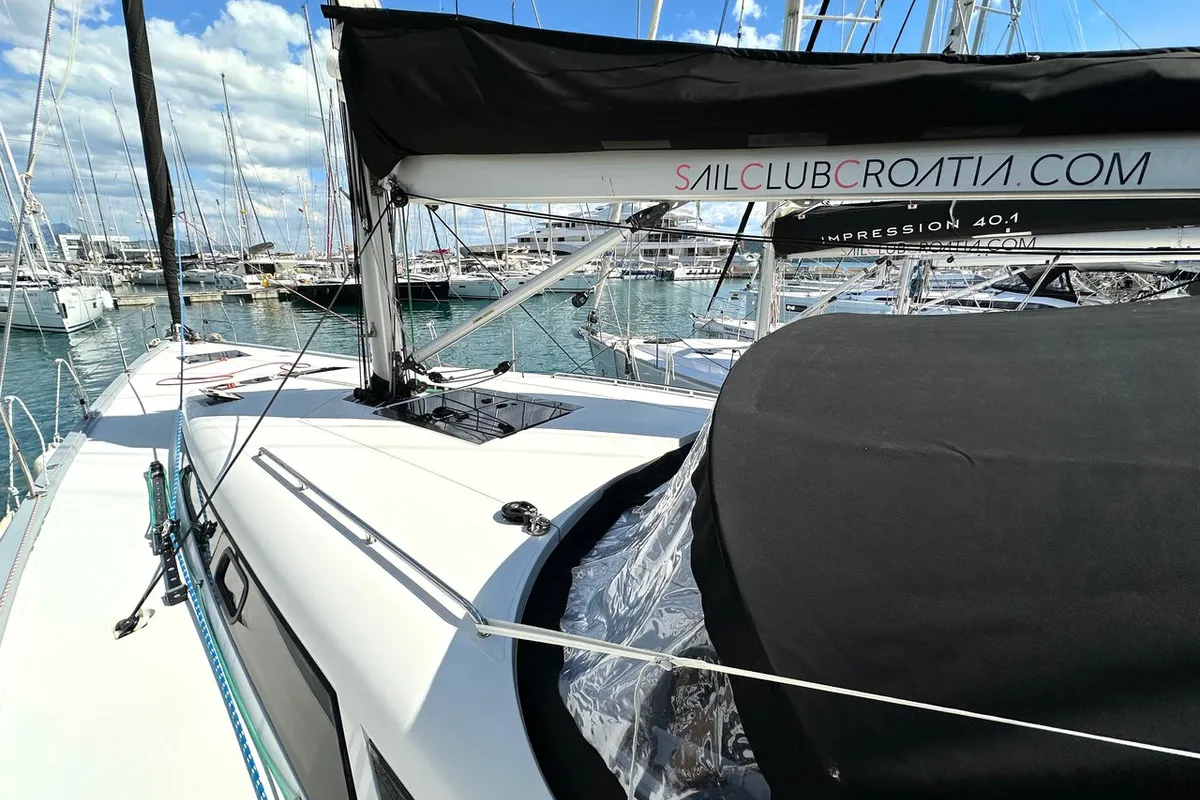 Deck of More Grey, a More 55 sailboat at Seget Donji, Croatia