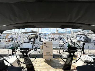 Cockpit of More Grey, a More 55 sailboat at Seget Donji, Croatia