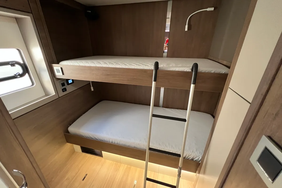 Cabin on Holiday, a Bali 4.8 catamaran at Athens, Greece