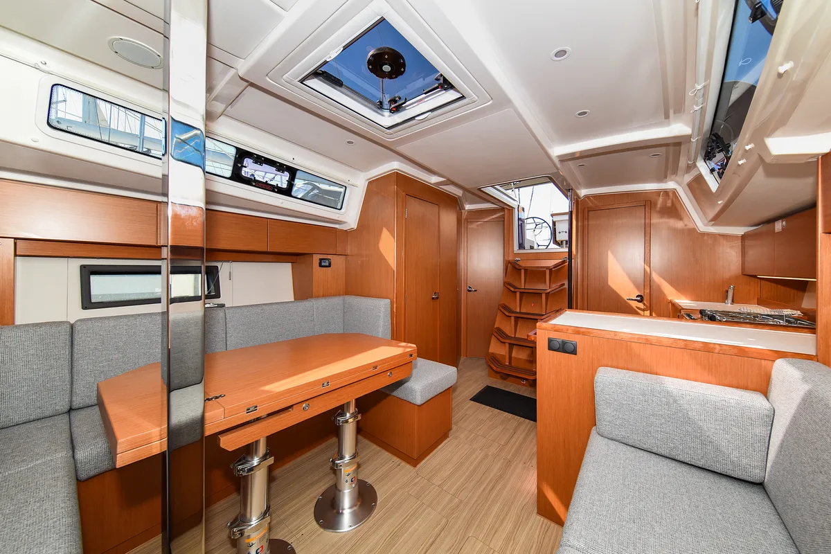 Salon of SEA CLOUD, a Bavaria C38 sailboat at Zadar, Croatia