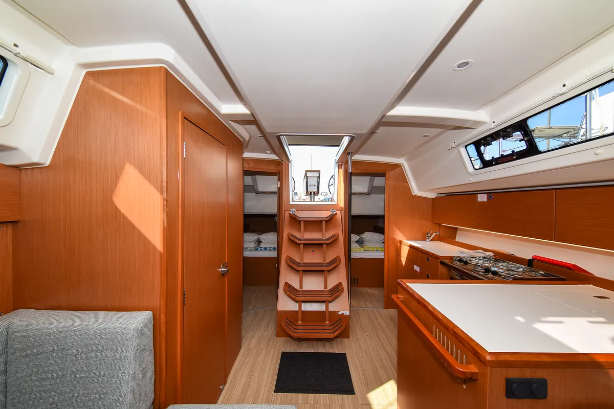 Salon of SEA CLOUD, a Bavaria C38 sailboat at Zadar, Croatia