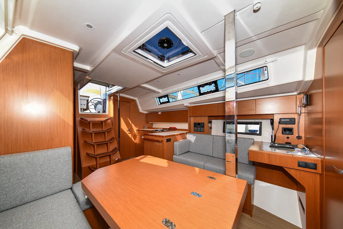 Salon of SEA CLOUD, a Bavaria C38 sailboat at Zadar, Croatia