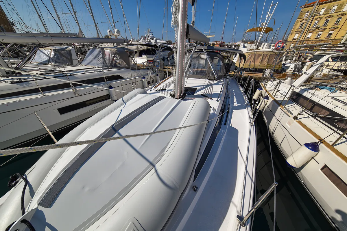 Deck of SEA CLOUD, a Bavaria C38 sailboat at Zadar, Croatia