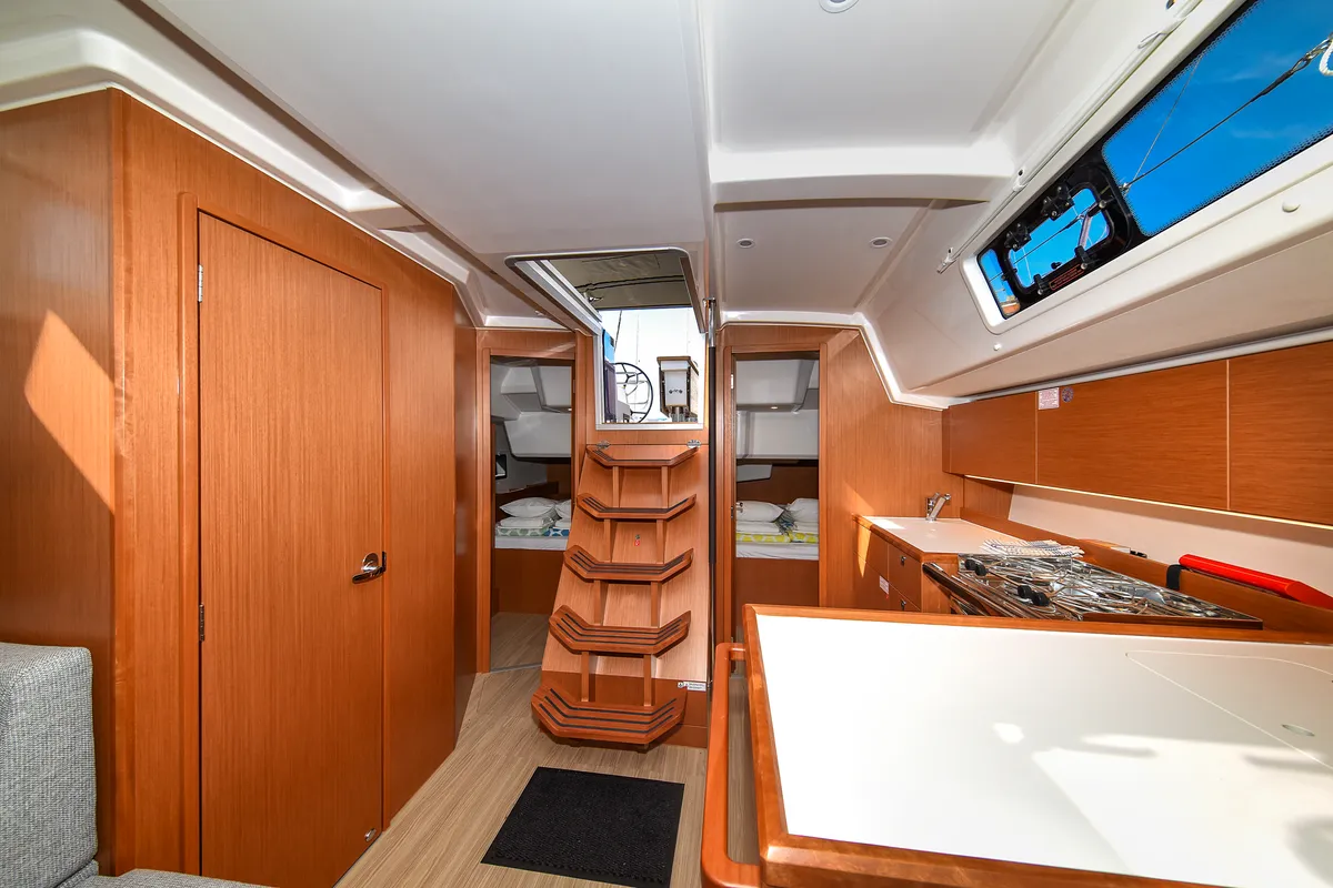 Salon of SEA CLOUD, a Bavaria C38 sailboat at Zadar, Croatia
