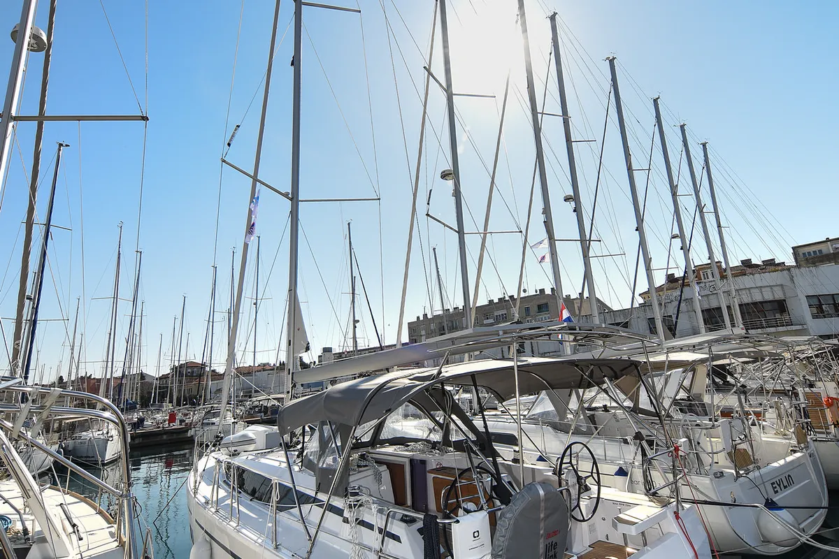 Exterior view of SEA CLOUD, a Bavaria C38 sailboat at Zadar, Croatia