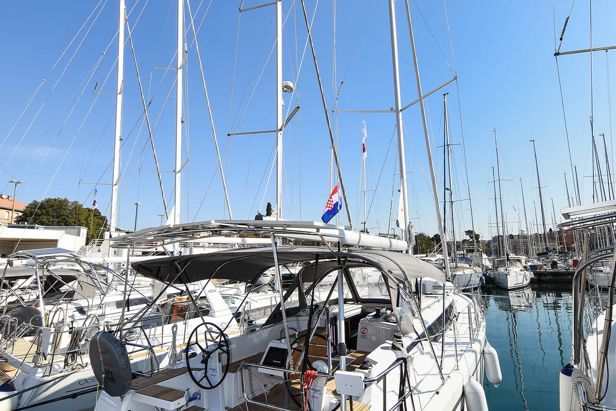 Exterior view of SEA CLOUD, a Bavaria C38 sailboat at Zadar, Croatia