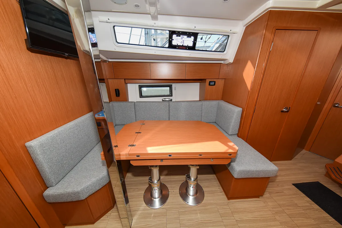 Salon of SEA CLOUD, a Bavaria C38 sailboat at Zadar, Croatia