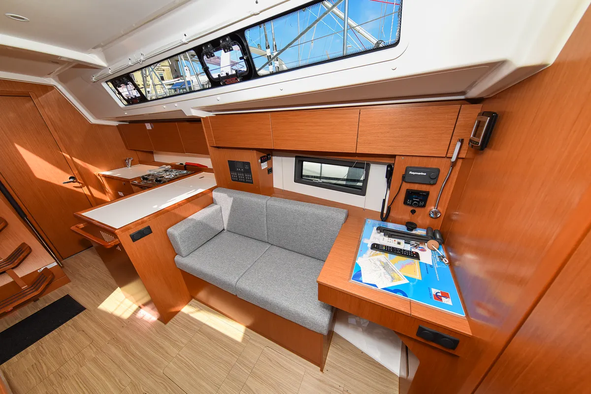 Salon of SEA CLOUD, a Bavaria C38 sailboat at Zadar, Croatia